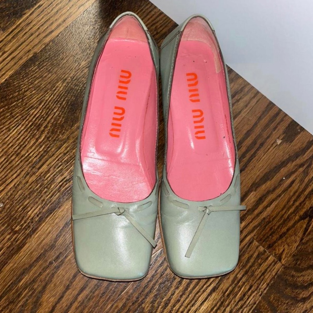 Vintage Miu Miu Square Toe Flats